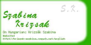 szabina krizsak business card