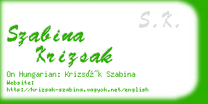 szabina krizsak business card